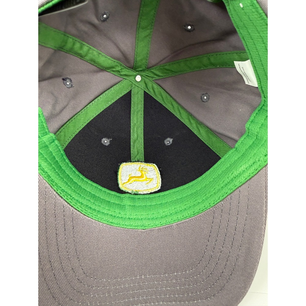 John Deere Gray Baseball Cap Adjustable Hat Embroidered Logo Charcoal Mens OSFM - Picture 6 of 9